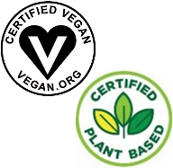 Certified Vegan and Certified Plant Based logos
