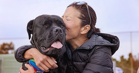 A woman and her dog